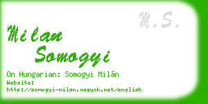 milan somogyi business card